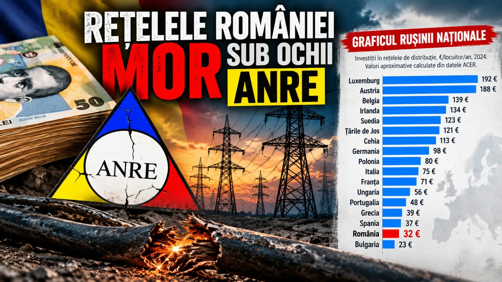 Situația rețelelor de distribuție din România: Investiții insuficiente în raport cu tarifele aprobate de ANRE