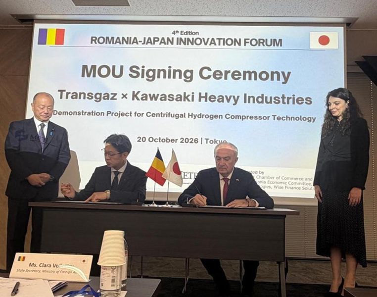 Transgaz și Kawasaki Heavy Industries vor investi 21 de milioane de euro în tehnologii de hidrogen