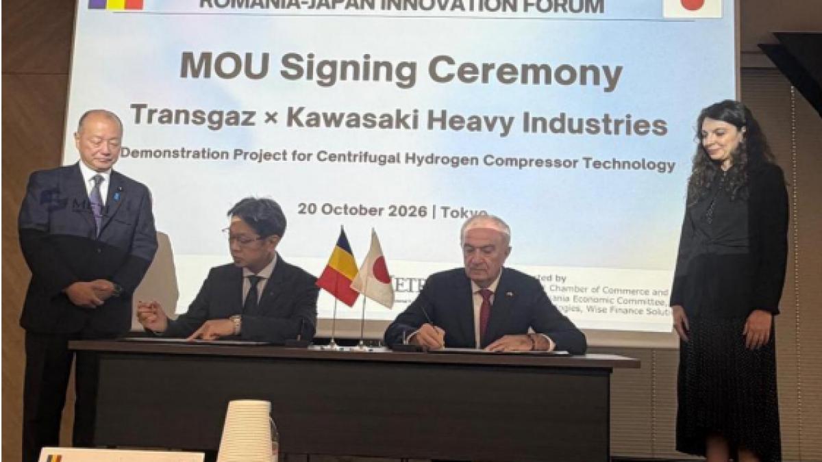 Transgaz și Kawasaki Heavy Industries vor colabora pentru testarea tehnologiei de comprimare a hidrogenului